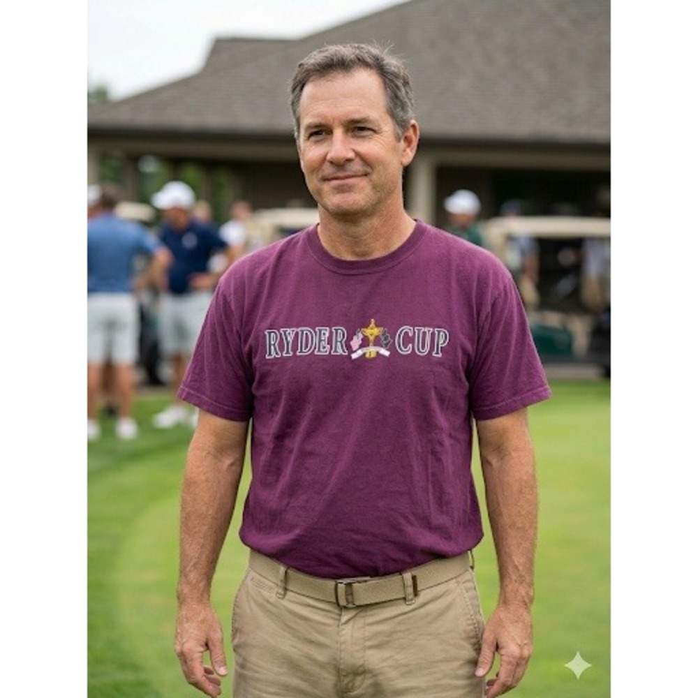 Vintage MV Sport Ryder Cup Valhalla Men's XL Purple T-Shirt Cotton Golf 2008